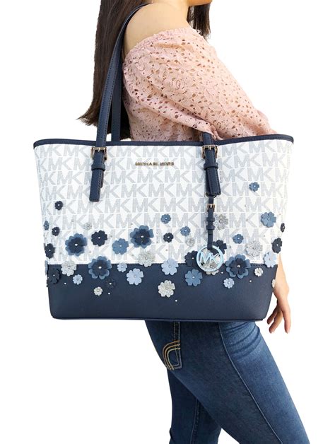 michael kors blue purse with flowers|michael kors blush pink purse.